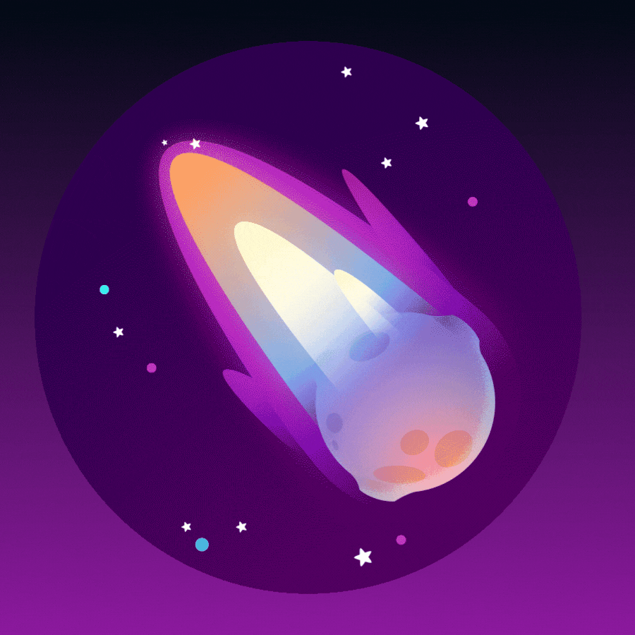An animated gif file displaying what a shooting star is. 